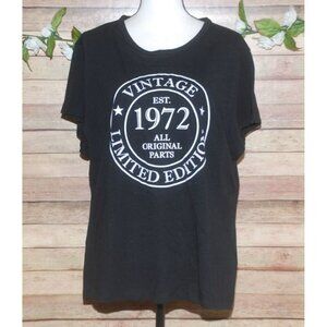 NWOT Custom Birthday Est. 1972 Ladies Black T-Shirt Size XXXL Christmas Gift